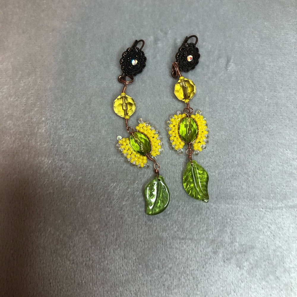 Handmade flower earrings